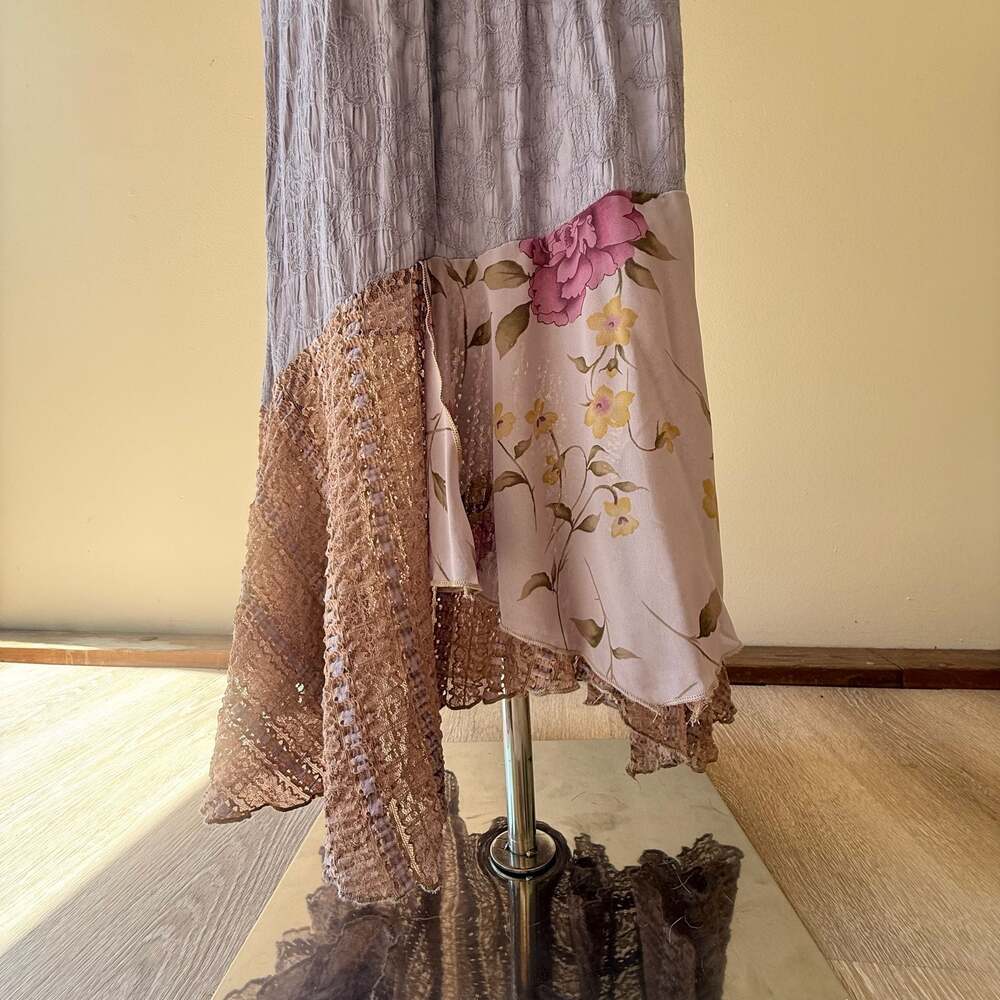 Vintage Spencer Alexis Floral Lace Purple Patchwork 2 Piece Set - Picture 5 of 8